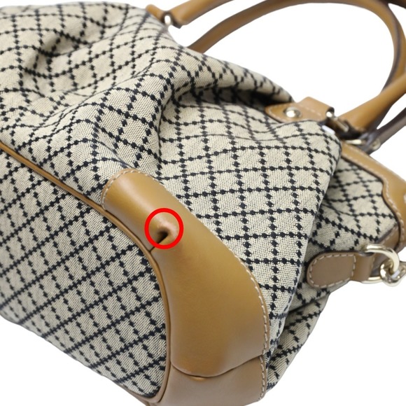 GUCCI Diamante Canvas Tote Bag Beige x Brown 247902 - Picture 8 of 16